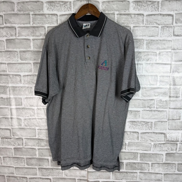 Arizona Diamondbacks VTG 90s Poly Blend Casual Polo Shirt Mens LARGE - Picture 2 of 7